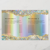 Faux Iridescent glitter folie bivoudig brochure (Achterkant)