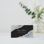 Faux Iridescent Glitter Sequin Visitekaartje (Staand voorkant)