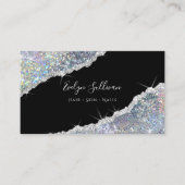Faux Iridescent Glitter Sequin Visitekaartje (Voorkant)
