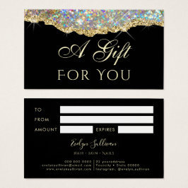 Faux Iridescent Gold glitter-cadeaukaart Visitekaartje