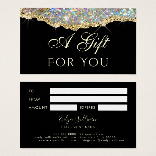 Faux Iridescent Gold glitter-cadeaukaart Visitekaartje (Voorkant /achterkant)