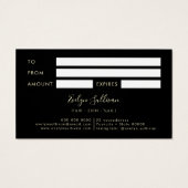 Faux Iridescent Gold glitter-cadeaukaart Visitekaartje (Achterkant)