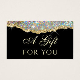Faux Iridescent Gold glitter-cadeaukaart Visitekaartje