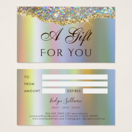 Faux Iridescent Gold glitter sequive-cadeaukaart Visitekaartje