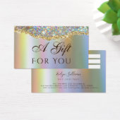 Faux Iridescent Gold glitter sequive-cadeaukaart Visitekaartje (Bureau)