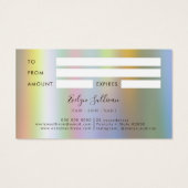 Faux Iridescent Gold glitter sequive-cadeaukaart Visitekaartje (Achterkant)
