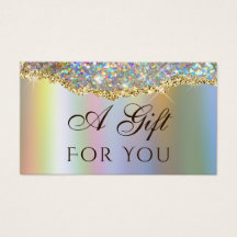Faux Iridescent Gold glitter sequive-cadeaukaart