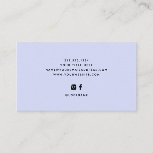 Faux Iridescent look | Paars met Trendy Script Visitekaartje (Achterkant)