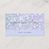 Faux Iridescent look | Paars met Trendy Script Visitekaartje (Voorkant)