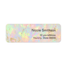 faux iridescent opal achtergrondlabels