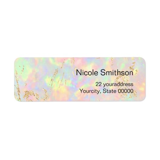 faux iridescent opal achtergrondlabels etiket (Voorkant)