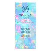 faux iridescent opal aqua reclamekaart (Voorkant)