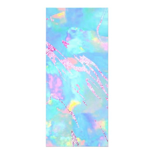 faux iridescent opal aqua reclamekaart (Achterkant)