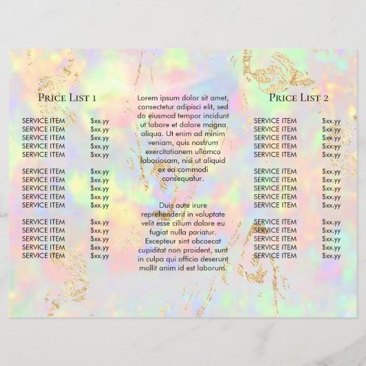 faux iridescent opal brochure (Achterkant)