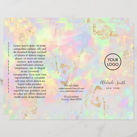 faux iridescent opal brochure (Voorkant / Achterkant)