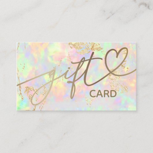 Faux Iridescent Opal Cadeaubon Visitekaartje (Voorkant)