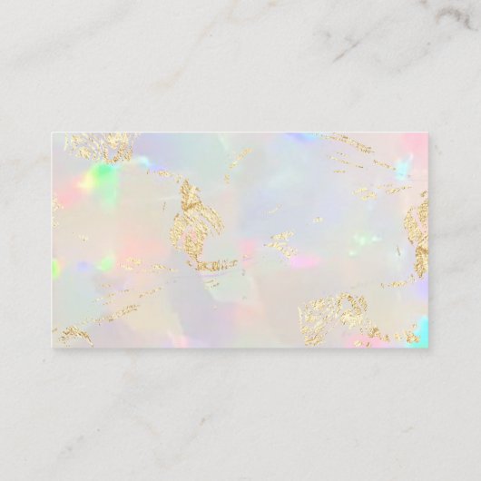 faux iridescent opal dank u visitekaartje (Achterkant)