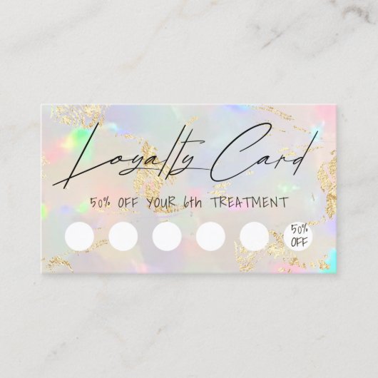 faux iridescent opal design loyalty visitekaartje (Voorkant)