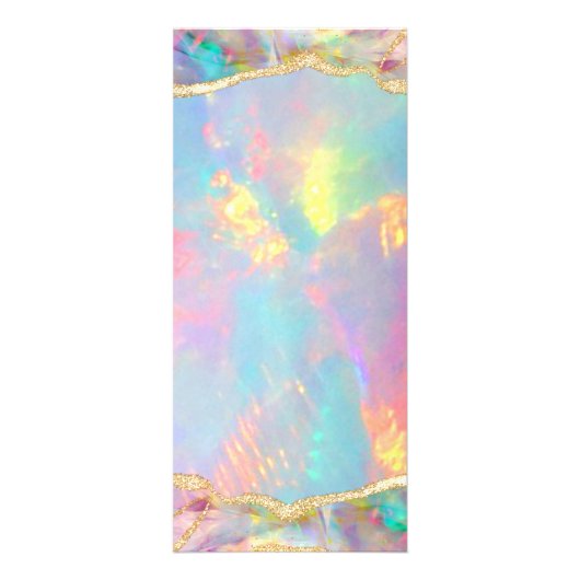 faux iridescent opal design rackkaart reclamekaart (Achterkant)