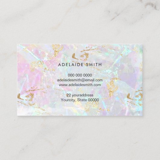 FAUX Iridescent opal inspire textuur Visitekaartje (Achterkant)