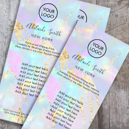 faux iridescent opal reclamekaart