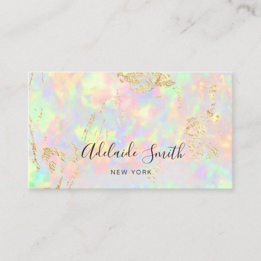 faux iridescent opal stone visitekaartje (Voorkant)