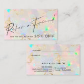 faux iridescent opal texture raadverwijzingskaart visitekaartje (Voorkant / Achterkant)
