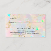 faux iridescent opal texture raadverwijzingskaart visitekaartje (Achterkant)