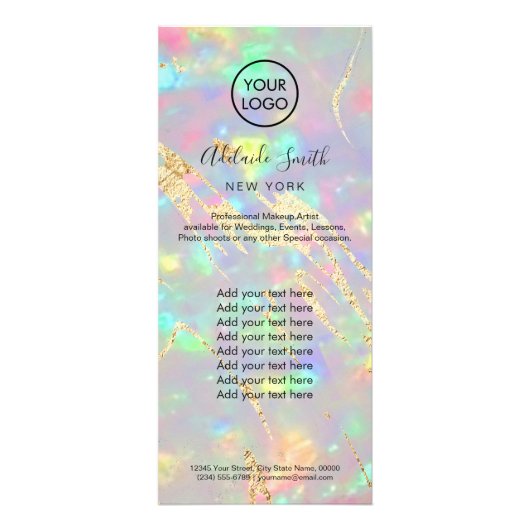 faux iridescent optische rackkaart reclamekaart (Voorkant)