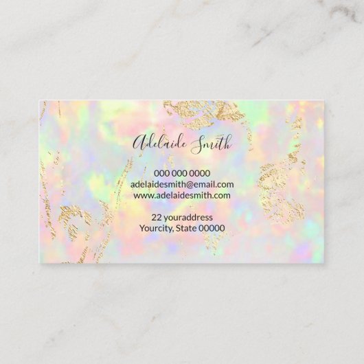faux iridescent optische textuurkaart visitekaartje (Achterkant)