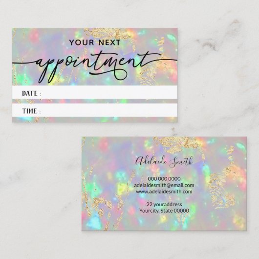 faux iridescent optische textuurkaart visitekaartje (Voorkant / Achterkant)