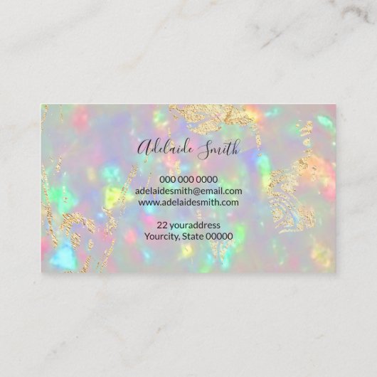 faux iridescent optische textuurkaart visitekaartje (Achterkant)