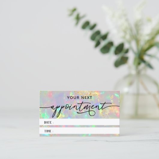 faux iridescent optische textuurkaart visitekaartje (Staand voorkant)