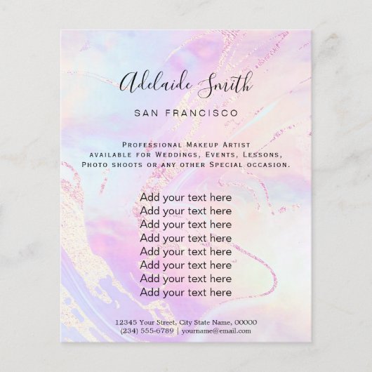 Faux Iridescent paars en faux glitter Flyer (Voorkant)