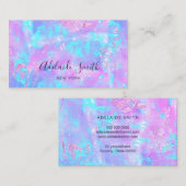 faux iridescent paars opal visitekaartje (Voorkant / Achterkant)