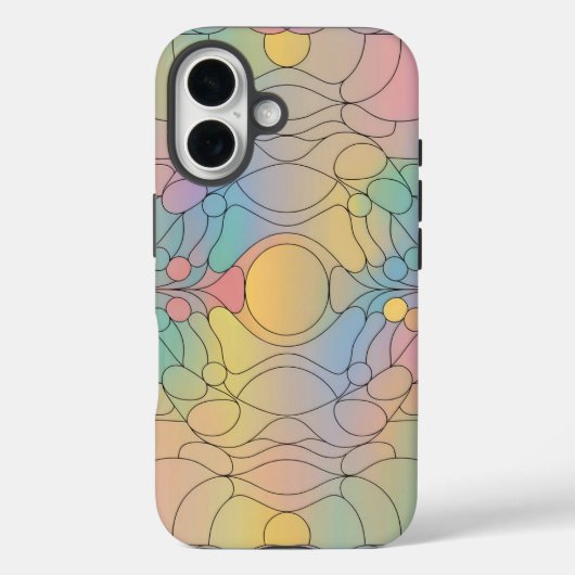 Faux Iridescent Pastel iPhone 16 Hoesje (Achterkant)