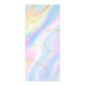 faux iridescent pastel kleuren prijslijst reclamekaart (Achterkant)