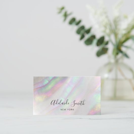 faux iridescent shell visitekaartje (Staand voorkant)