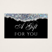 Faux Iridescent Silver Glitter Sequin-cadeaukaart Visitekaartje (Voorkant)
