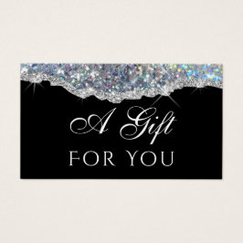 Faux Iridescent Silver Glitter Sequin-cadeaukaart Visitekaartje