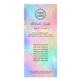 faux iridescent vloeibare marmer reclamekaart