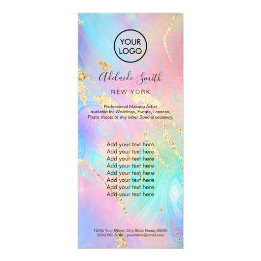 faux iridescent vloeibare marmer reclamekaart (Voorkant)