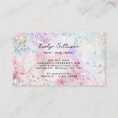 Faux Iridescent waterverf glitter visitekaartje (Achterkant)