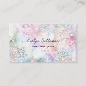 Faux Iridescent waterverf glitter visitekaartje (Voorkant)