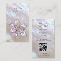 FAUX Iridiscerende Holografische Lelie Qr Code