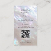   FAUX Iridiscerende Holografische Lelie Qr Code Visitekaartje (Achterkant)
