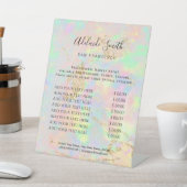 Faux iriscent wit opaal prijslijst reclamebord met voetstuk (Insitu)