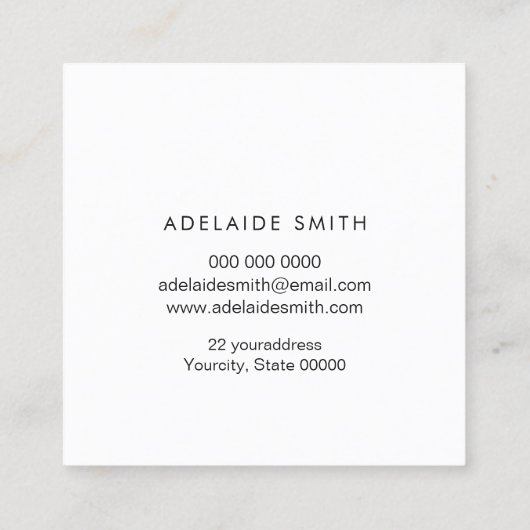 FAUX-iriscerende shell textuur Vierkante Visitekaartje (Achterkant)