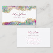 Faux iriserend aquamarijn opaal visitekaartje (Voorkant / Achterkant)