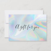 Faux iriserend blauw holografisch cadeau Kaart (Voorkant)